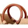 Women's grass woven leisure wooden handle woven women's bag