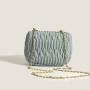 2024 Custom Wrinkle Leather Crossbody Bag Purse For Women With Metal Diamond Chain