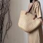 Straw Woven Shoulder Ladies Bag Bolsos New Fashion Bucket Bag Pure Color Zipper Leisure Bags