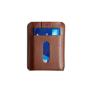 Slim genuine leather card holder front pocket pull tab card holder RFID feature