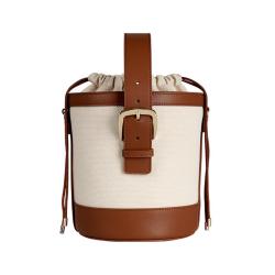 Luxury Drawstring Ladies Canvas Bags Custom Logo Pu Vegan Leather Shoulder Bag Women Bucket Bags