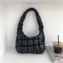 Fashion Creative Design Pleated Plaid Shoulder Bag Women Soft PU Leather Hand Bags Ladies Trendy Handbags