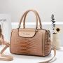 2024 new crocodile pattern  Bags for women Boston pillow bag large capacity women's handbag shoulder crossbody bag