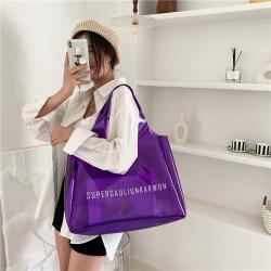 Wholesale PVC Transparent Travel Shopping Bag Large Capacity One Shoulder Tote Beach Bag
