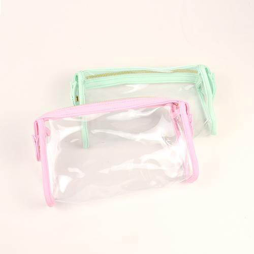 Portable Transparent Beach Zipper Reusable Recycled Small Hand Clear Makeup Box Packaging Cosmetic Gift PVC Toiletry  Bag