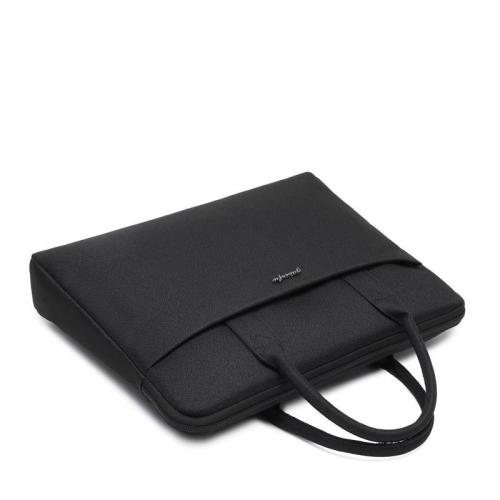 HR157 Wholesale Customized Logo Portable Zipper File Bags Oxford Cloth Black Briefcase for Men Office Data Bag Meeting Package