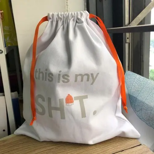 Soft Drawstring Cotton Hat Beret Packaging Bag Scarf Boot Storage Pouch