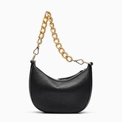 Fashion Metal Chains Shoulder Hobo Bags Half Moon Shape Style Metal Shoulder Sling Bag Ladies Shoulder Bag