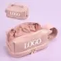 professional oem pu leather large travel toiletry makeup bag double layer opening zipper travel toiletry cosmetic bags