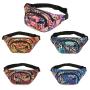 Lady Running Waist Bag Outdoor Leisure Waist Bag Polyester Waterproof Printing Crossbody Bag