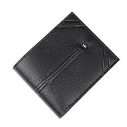 New men's wallet fashion leisure flat textured soft leather wallet multi-card position large capacity short small wallet