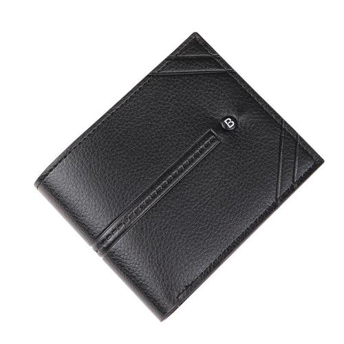 New men's wallet fashion leisure flat textured soft leather wallet multi-card position large capacity short small wallet