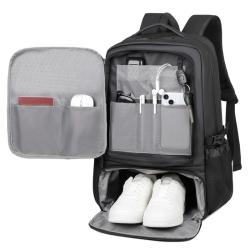 custom logo youth men's back bags multifunctional 17 inch business mochila sport travel laptop backpack with shoe storage