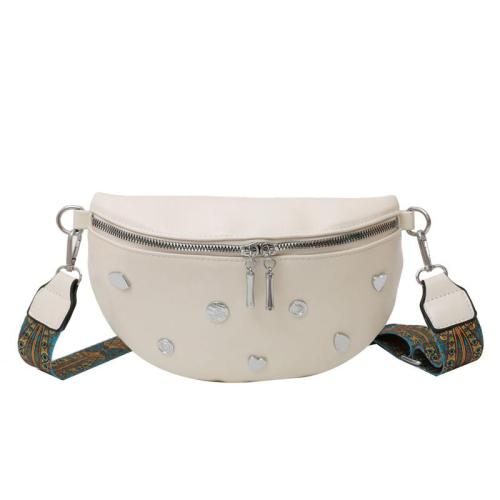 HR608 New Fashion Women Chest Bag Personalized Wide Shoulder Strap Crossbody Bag Cool Versatile Hardware Decoration Waist Bag