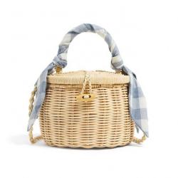 Woven Purse Handbag Women Wicker Summer Beach Round Basket