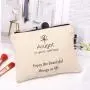 Custom High Quality 8 OZ Canvas Cosmetic Brush Zipper Bag Organizer Gift Pencil Cotton Canvas Makeup Pouch