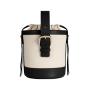 2022 Wholesale  Drawstring Recycled Canvas Bags Custom Gold Foil Stamped Logo Pu Vegan Leather Shoulder Bag Womens Bucket Bags