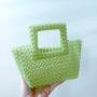 Wholesale handmade resin green beaded Handbag Pearl Bag Famous Design Women Acrylic tote Bag Summer Bag Hollow Out 2024