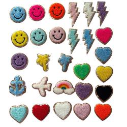 RTS Different Shape Patches Custom Embroidery  Chenille Patches With 3M Sticker Self Adhesive Embroidery Patches