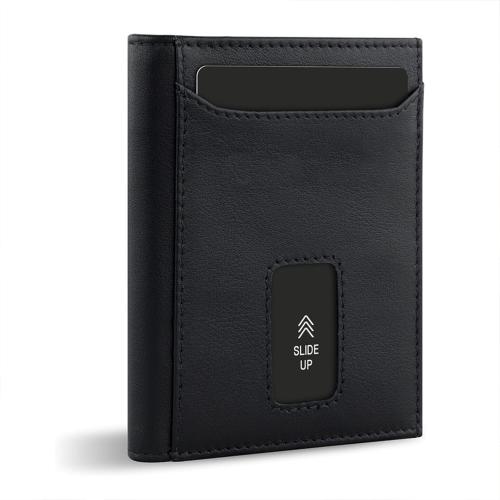 Mini Genuine Leather Card Holder Wallet For Men Slim Front Pocket Short Purse