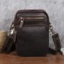 Men's leather vertical crossbody bag Crazy Horse retro bag