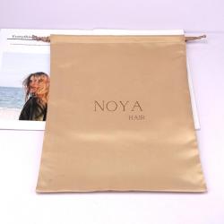 Wholesale Drawstring Gift Thick Satin Silk Hair Extension Packaging Dust Bag With Custom Logo Luxury Dust Satin Pouch