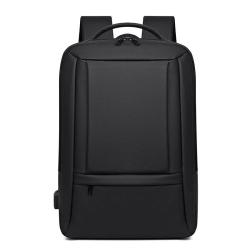 Wholesale Business Travel Backpack Factory 15.6-Inch Waterproof Laptop Bag with USB Black Printing Gift Backpack