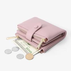Good Quality Simple Women's Short Wallet Female Purses Card Holder Wallets Soft PU Leather Coin Money Clip Bag Pu Leather Wallet carteras para mujer