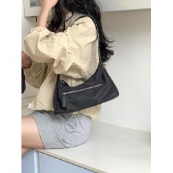 Wholesale Korean square shoulder bag nylon simple fashion bag with small pocket Nylon Half-Moon Bag