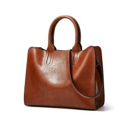 2024 Custom Oiled Waxed Vegan Leather Tote Bag Handbags For Vintage Women