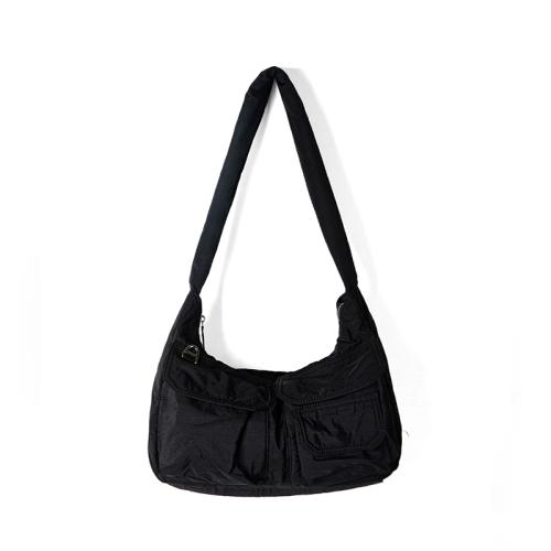 External Pocket Drawstring Shopping Bag Japanese Nylon Women Large Capacity Classic Tote Bag Shoulder Bags