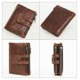 ZWY277 RFID Men New Wholesale Short Vintage Wallet Genuine Leather Lightweight Stylish Multi-Card Coin Purse Business Money Clip