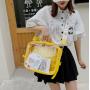 Fashion shoulder bag ita backpack hot selling clear window PVC ita bag custom