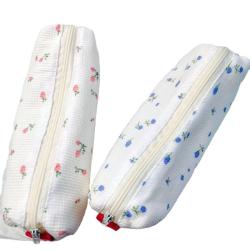 NHC0054 Simple Small Floral Pencil Case Cute Small Fresh Girl Heart Mini New ins Stationery Storage Bag For Student