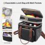 LOVEVOOK PEVA Lunch Bag Insulated for Women Lunch Box for Men Leakproof Double Decker Lunch Bag for Work/School/Picnic/Hiking