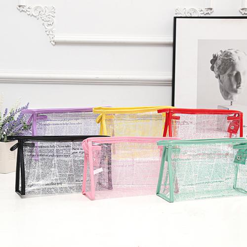 Custom logo travel toiletry makeup bag waterproof pvc transparent clear cosmetic bag