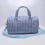 Customizable Women Men Blue Tweed Gym Sports Handbag Custom Logo Design Weekender Duffel Classic Carry On Travel  Duffle Bag