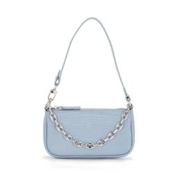 French Design Retro Lady Shoulder Bag Embossed Crocodile Or Lizard Pattern Leather Women Underarm Handbag