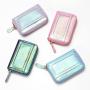 ZHF008 RFID Wallet Colorful Litchi Pattern Women's Organ Handbag Zipper Zero Wallet Bank Card Multi-card Card Cover