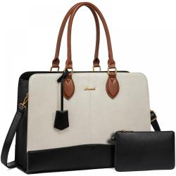LOVEVOOK 15.6 17 inch Large Laptop Tote Bags For Ladies Waterproof Leather Business Work Briefcase Office Women Handbags Purse