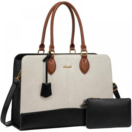 LOVEVOOK 15.6 17 inch Large Laptop Tote Bags For Ladies Waterproof Leather Business Work Briefcase Office Women Handbags Purse