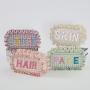 Keymay RTS Low MOQ S M L XL 5 Colors Gingham Plaid Ruffle Pouch Girls Portable Pouch Makeup Organizer Bag Cosmetic Storage Bag