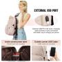 LOVEVOOK Quilted Nylon Travel Laptop Bag With Anti-Theft Zipper College School Bookbag with USB Port Men Women Laptop Backpacks