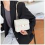 Fashion New 2023 Leisure Women's Bag Trend Lingge Chain Pu Versatile High-grade Small Square Bag Foreign Style Messenger Bag
