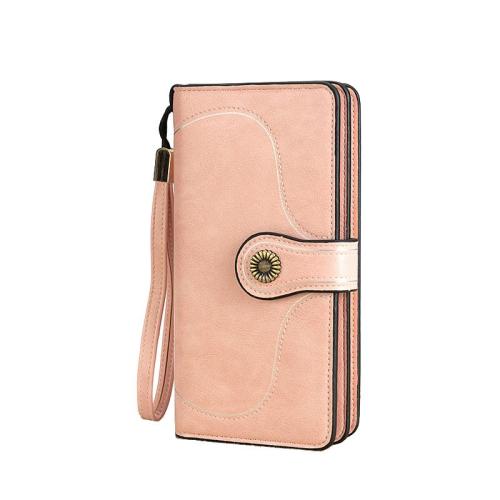 Custom Vegan Leather Coin Purse Long Designer Women Wallet Direct Factory Oil Wax Multi Card Wallets