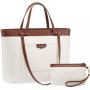 LOVEVOOK 2pc 14 Inch Briefcase large women handbags ladies Office school pu leather shoulder laptop tote bag with compartments