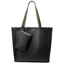 LOVEVOOK Foldable Soft PU Leather Bag Set 2 pcs Wallet and Purse Clutch Minimalist Women Shoulder Totes Bags.