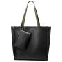 LOVEVOOK Foldable Soft PU Leather Bag Set 2 pcs Wallet and Purse Clutch Minimalist Women Shoulder Totes Bags.