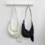 Custom Logo Lady Casual Simple Shoulder Bag With Large Capacity Inclined Straddle Bag Trend Crescent Shaped Canvas Shoulder Bag