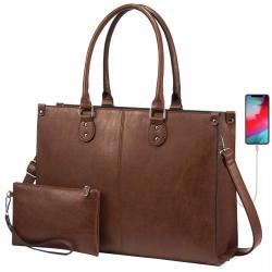 LOVEVOOK Wholesale OEM Women's PU Leather 15.6 inches Business Office Bags for Women Laptop Bags Female Messenger Tote Hand Bags